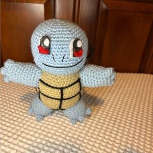 Handmade Blue and Tan Crochet squirtle pokemon